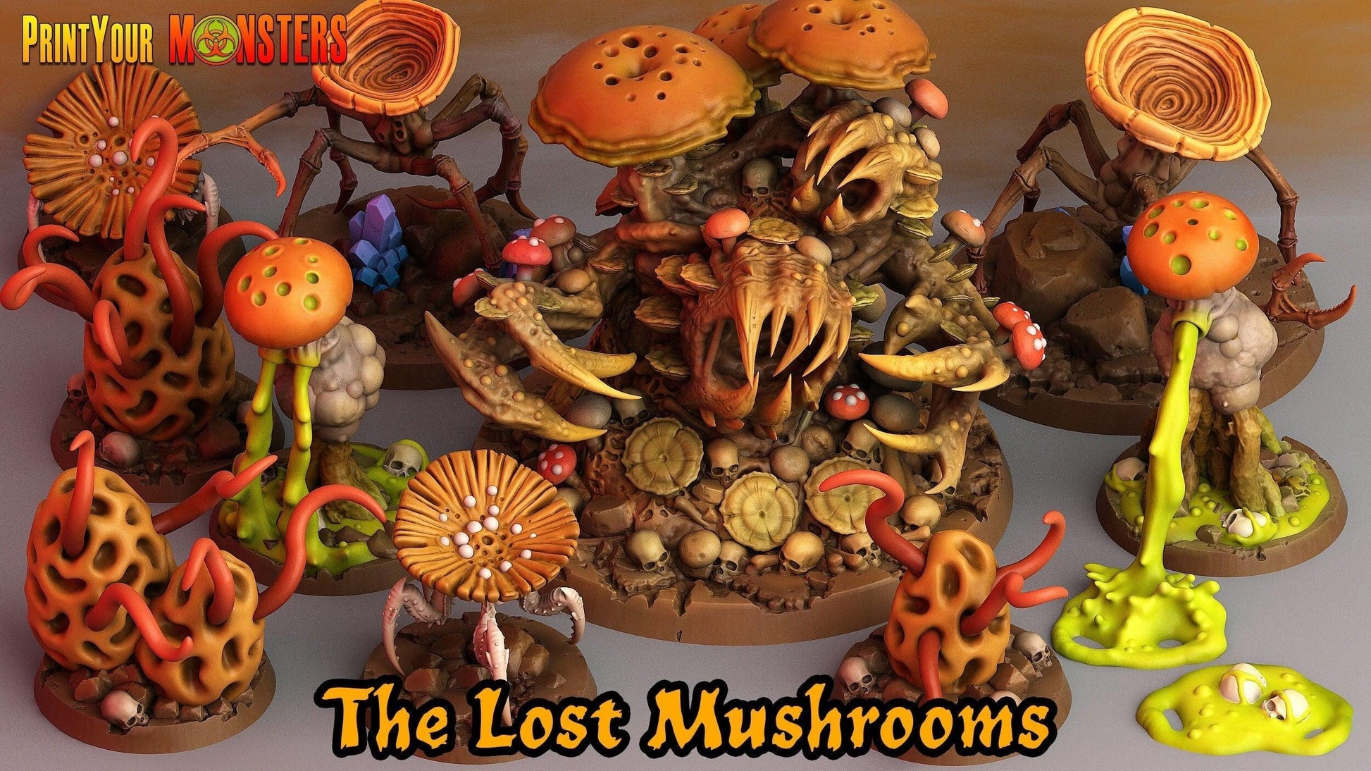toxic monsters Toxic Mushroom Monster Miniatures Set