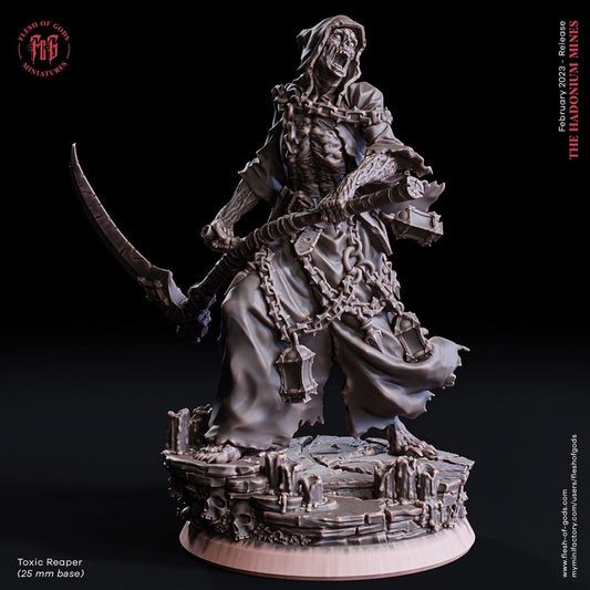 Toxic Reaper Miniature | Undead DnD Skeleton Figurine | 32mm Scale - Plague Miniatures shop for DnD Miniatures
