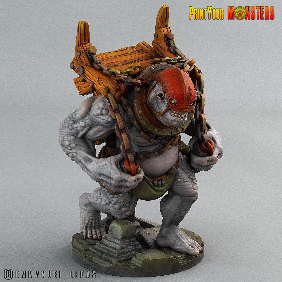 Troll with Rider Platform Miniature | Monstrous Mount - Plague Miniatures