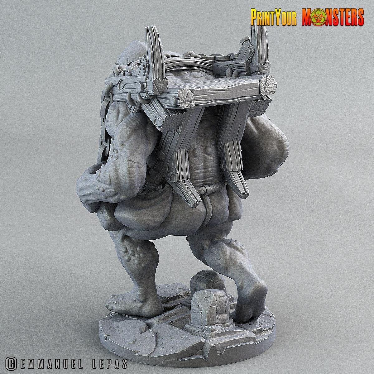 Troll with Rider Platform Miniature | Monstrous Mount - Plague Miniatures