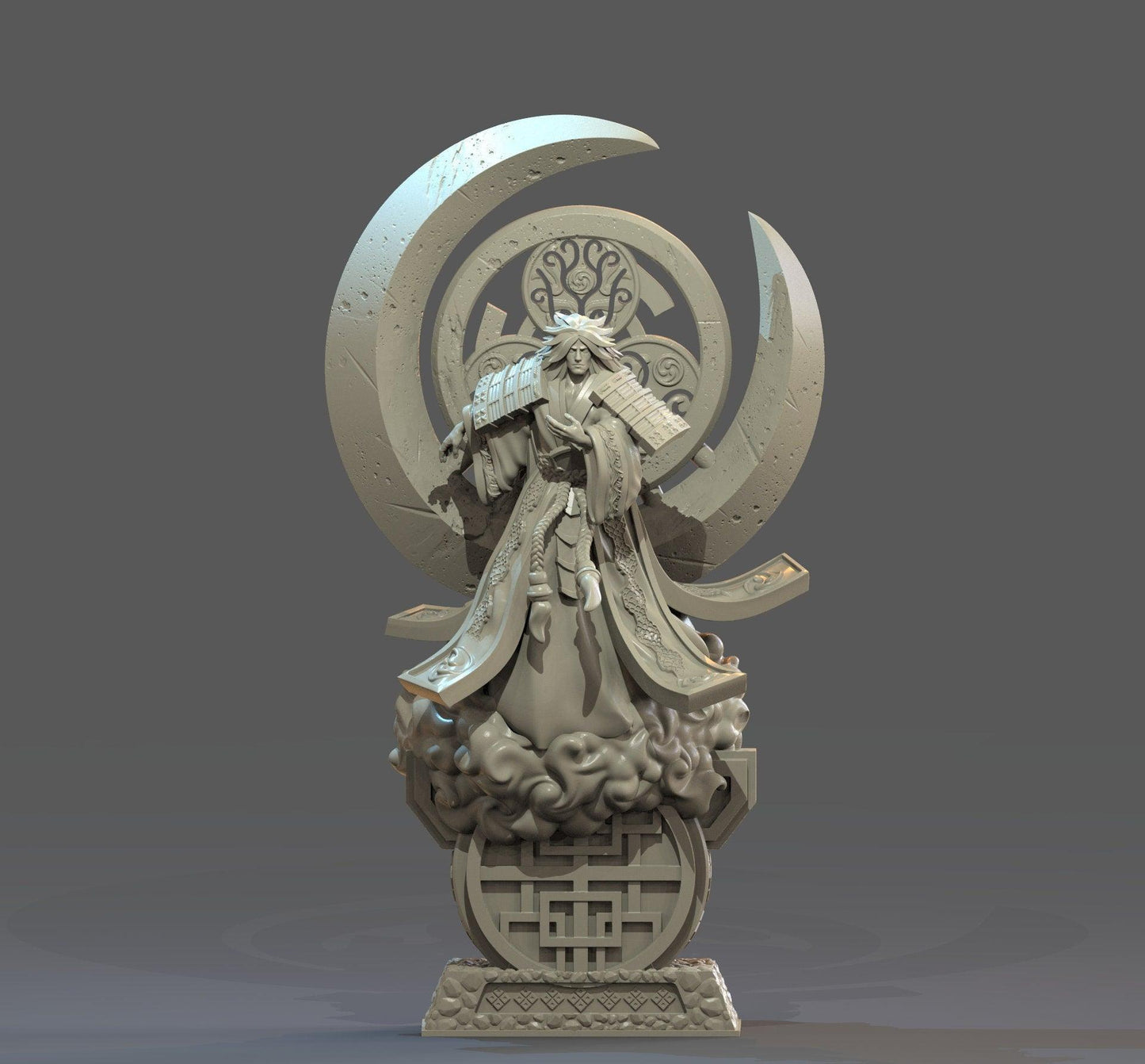 Tsukuyomi Miniature | Serene Japanese Moon God Statue | 32mm Scale - Plague Miniatures