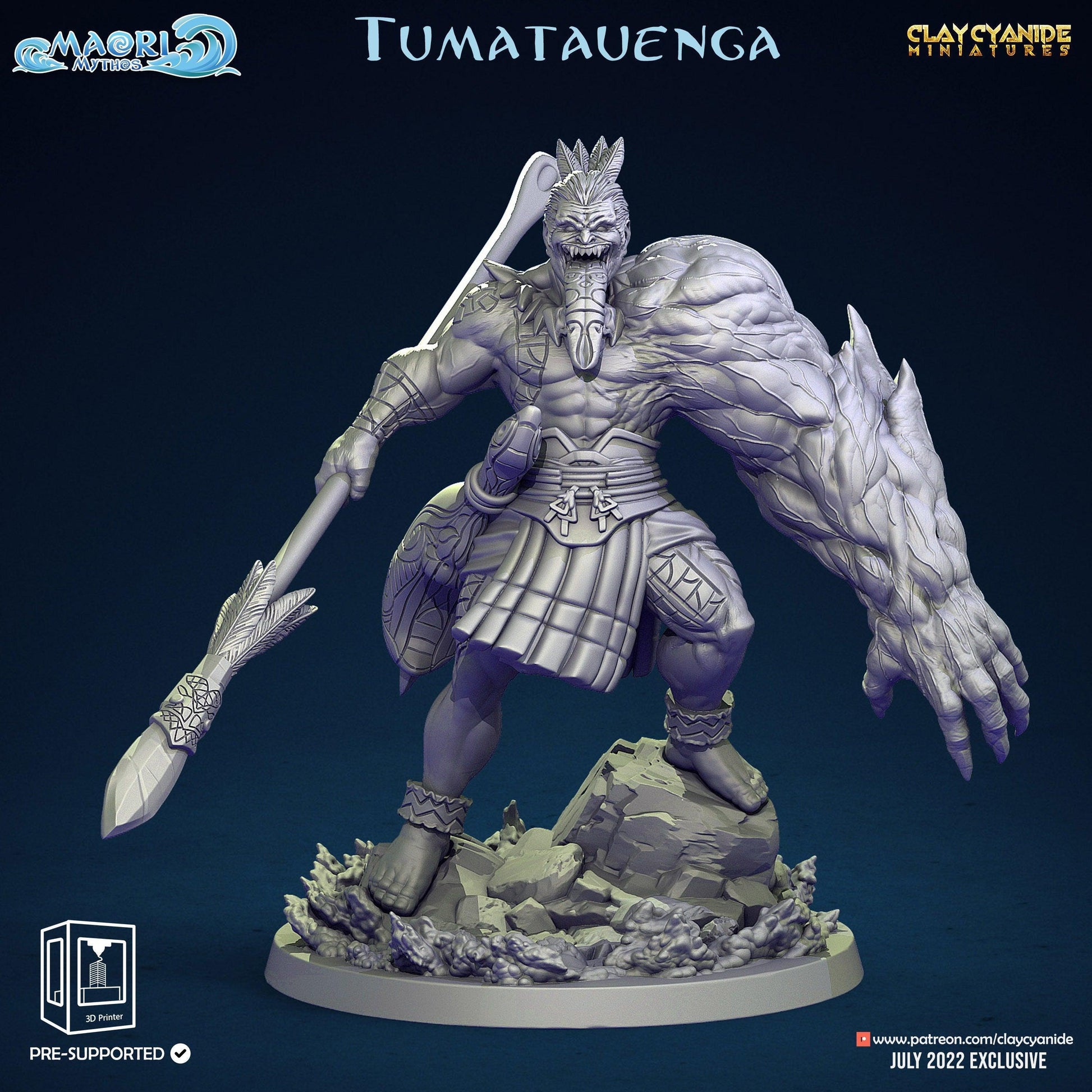 Tūmatauenga Miniature | War God Valor for DnD Adventures | 32mm Scale - Plague Miniatures