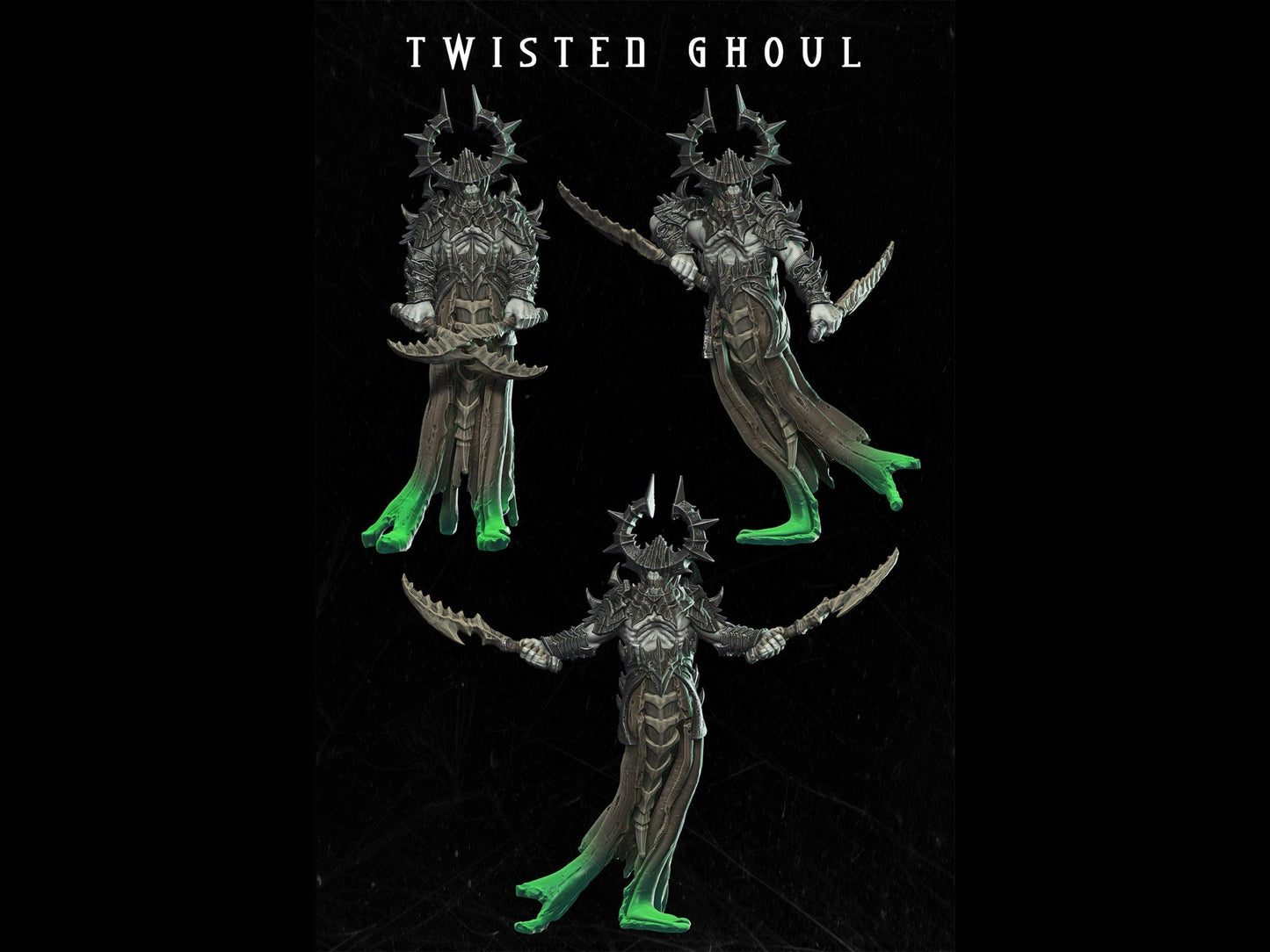 Twisted Ghoul Miniature undead miniature - 28mm scale Tabletop gaming DnD Miniature Dungeons and Dragons, Mage miniature, dnd 5e wargaming - Plague Miniatures