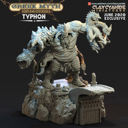 Typhon Sea Serpent Monster Miniature | Clay Cyanide | Greek Myth | Tabletop Gaming | DnD Miniature | Dungeons and Dragons DnD 5e - Plague Miniatures shop for DnD Miniatures