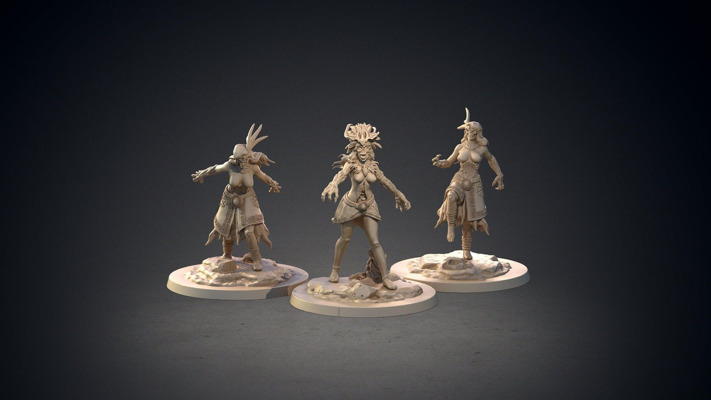Tzitzimitl Aztec Deity Figurine | Nude Female Miniature for Mayan Campaign | 32mm Scale - Plague Miniatures