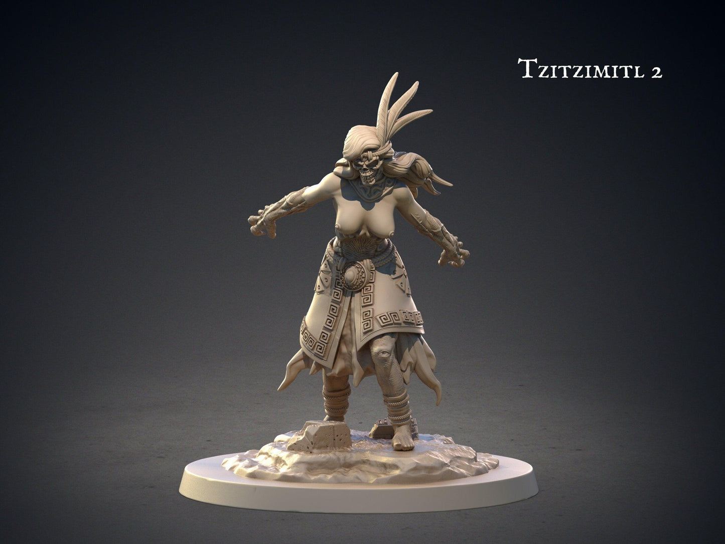 Tzitzimitl Aztec Deity Miniature | DnD 5e Nude 18+ Female | 32mm Scale - Plague Miniatures