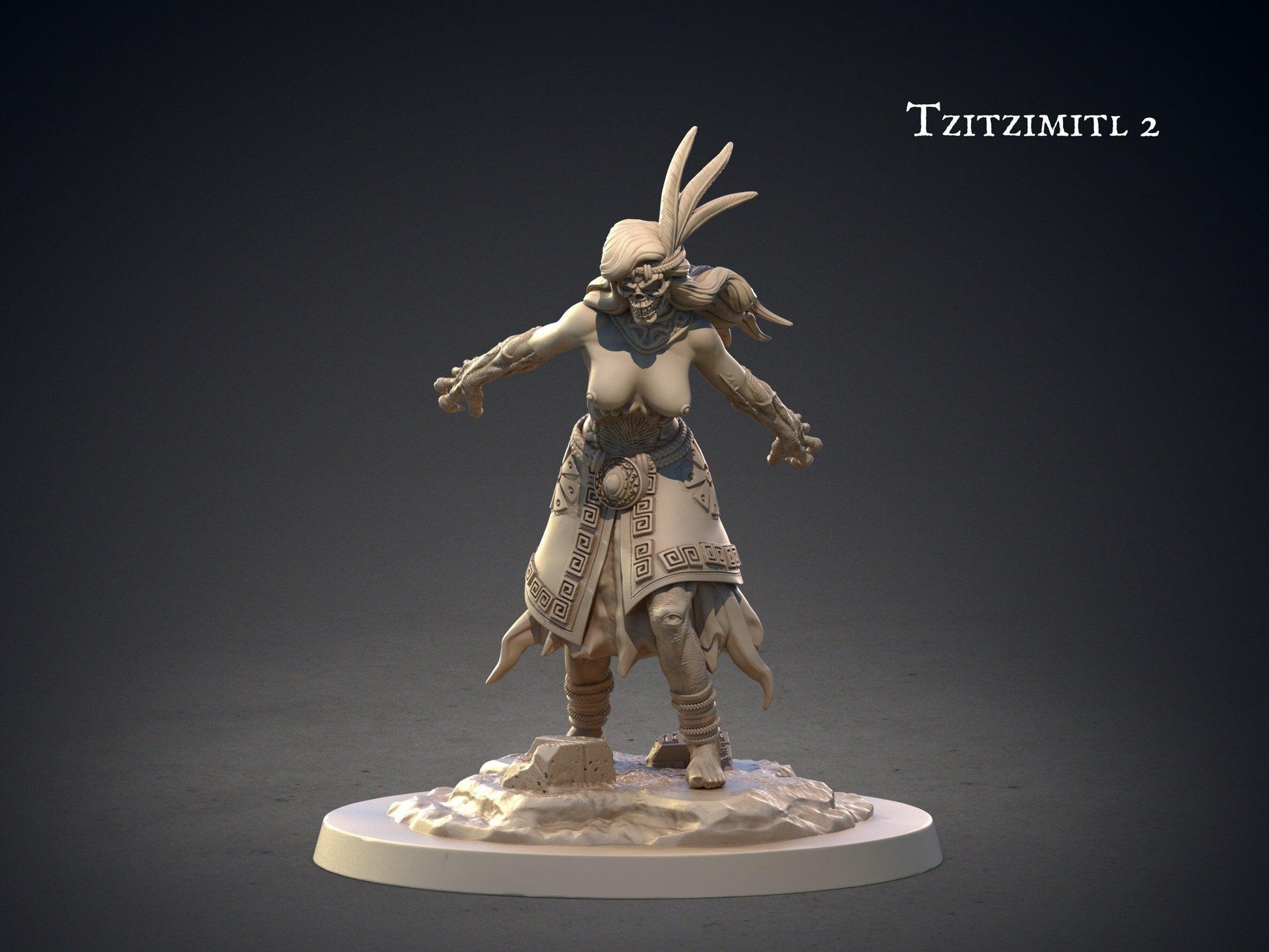 Tzitzimitl Aztec Deity Miniature | DnD 5e Nude 18+ Female | 32mm Scale - Plague Miniatures
