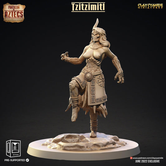 Tzitzimitl Aztec Deity Miniature | DnD 5e Nude 18+ Female | 32mm Scale - Plague Miniatures