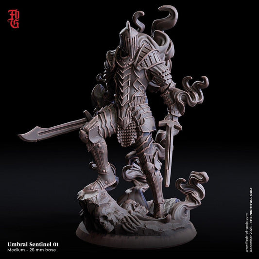Umbral Sentinel Knight Miniature Monster Miniature | 32mm Scale | DnD Miniature Dungeons and Dragons DnD 5e class - Plague Miniatures