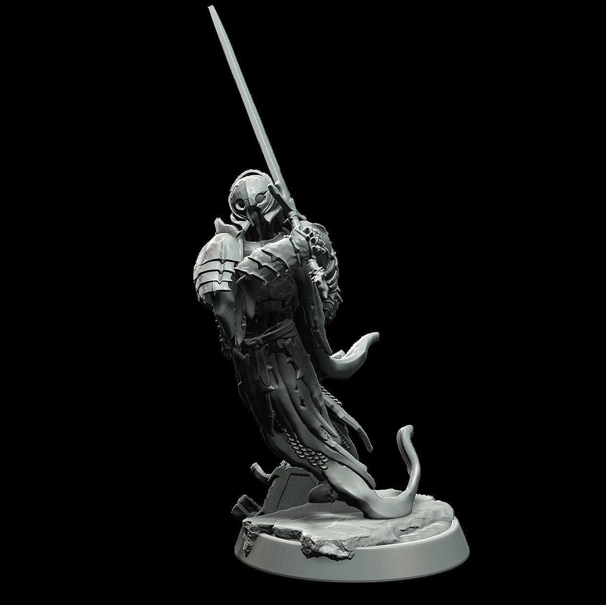Undead Miniature Undead warrior Phantom Miniature - 3 Poses - 28mm scale Tabletop gaming DnD Miniature Dungeons and Dragons dnd 5e - Plague Miniatures shop for DnD Miniatures