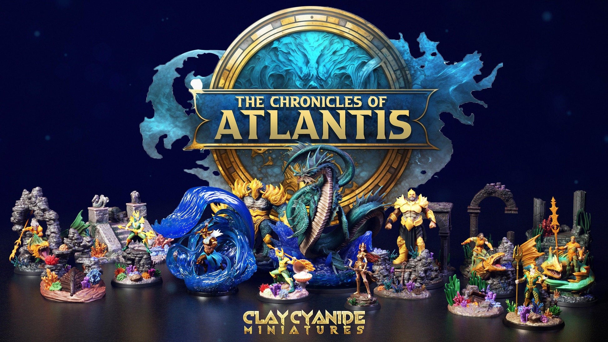 DnD underwater Terrain miniatures | Clay Cyanide | Chronicles of Atlantis | DnD Miniature Dungeons and Dragons DnD 5e - Plague Miniatures shop for DnD Miniatures