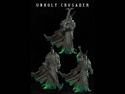 Unholy Crusader Miniature | 3 Poses | 28mm scale Tabletop gaming DnD Miniature Dungeons and Dragons, dnd monster manual - Plague Miniatures shop for DnD Miniatures