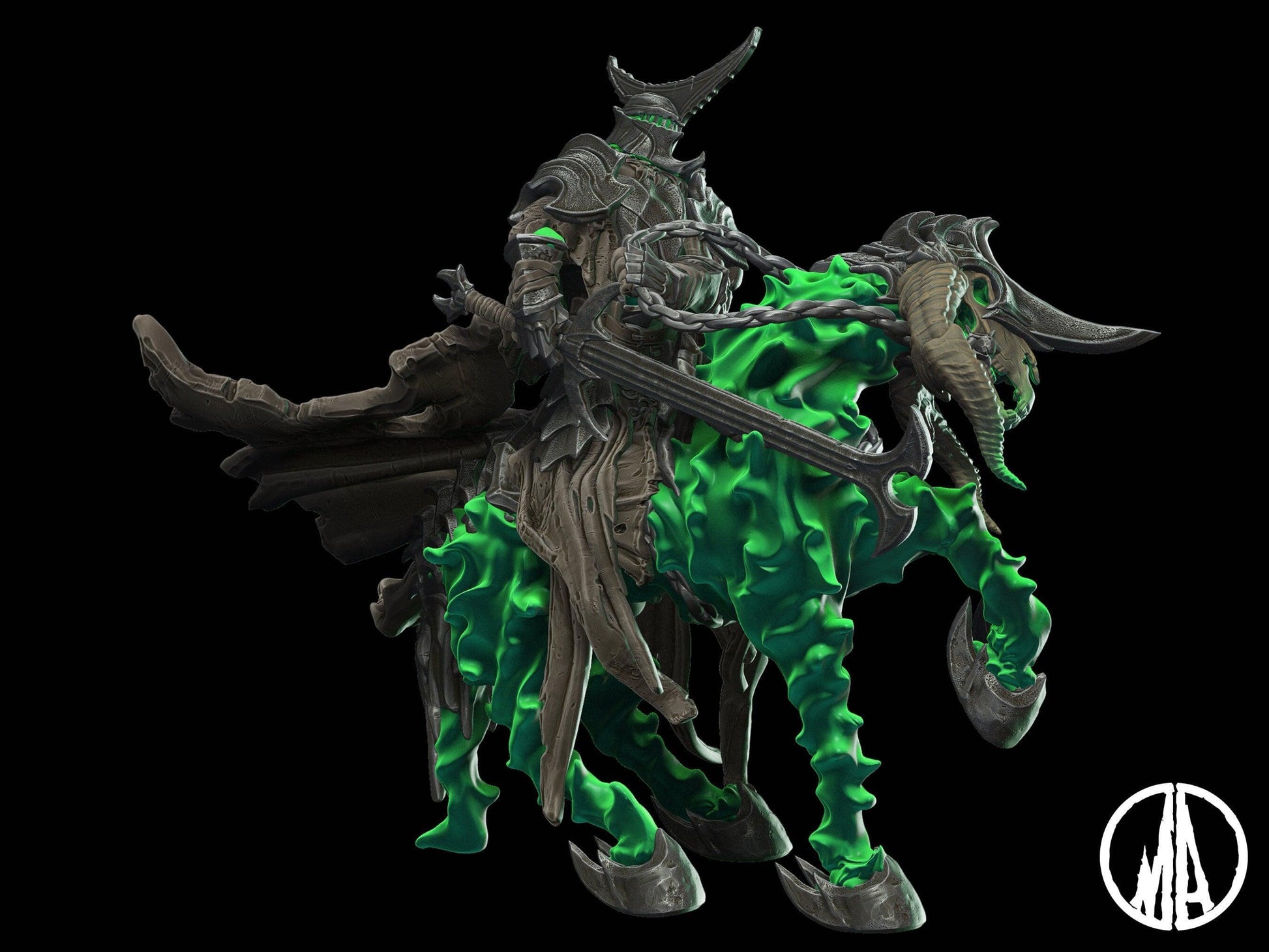 Unholy Rider Miniature 28mm scale Tabletop gaming DnD Miniature Dungeons and Dragons dnd 5e dungeon master gift - Plague Miniatures