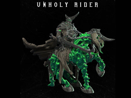 Unholy Rider Miniature 28mm scale Tabletop gaming DnD Miniature Dungeons and Dragons dnd 5e dungeon master gift - Plague Miniatures shop for DnD Miniatures