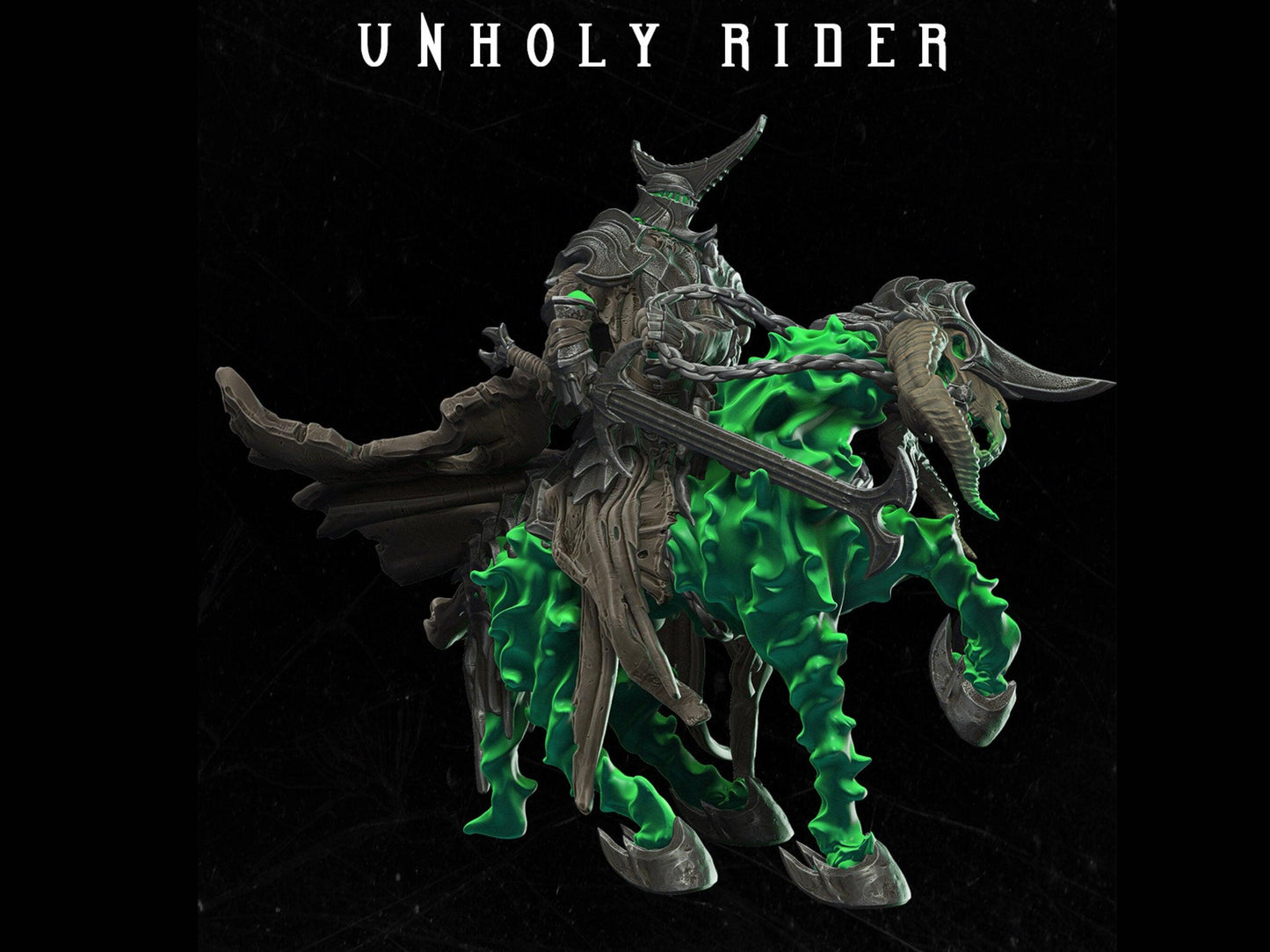 Unholy Rider Miniature 28mm scale Tabletop gaming DnD Miniature Dungeons and Dragons dnd 5e dungeon master gift - Plague Miniatures