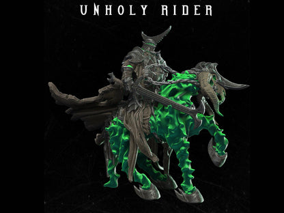 Unholy Rider Miniature 28mm scale Tabletop gaming DnD Miniature Dungeons and Dragons dnd 5e dungeon master gift - Plague Miniatures