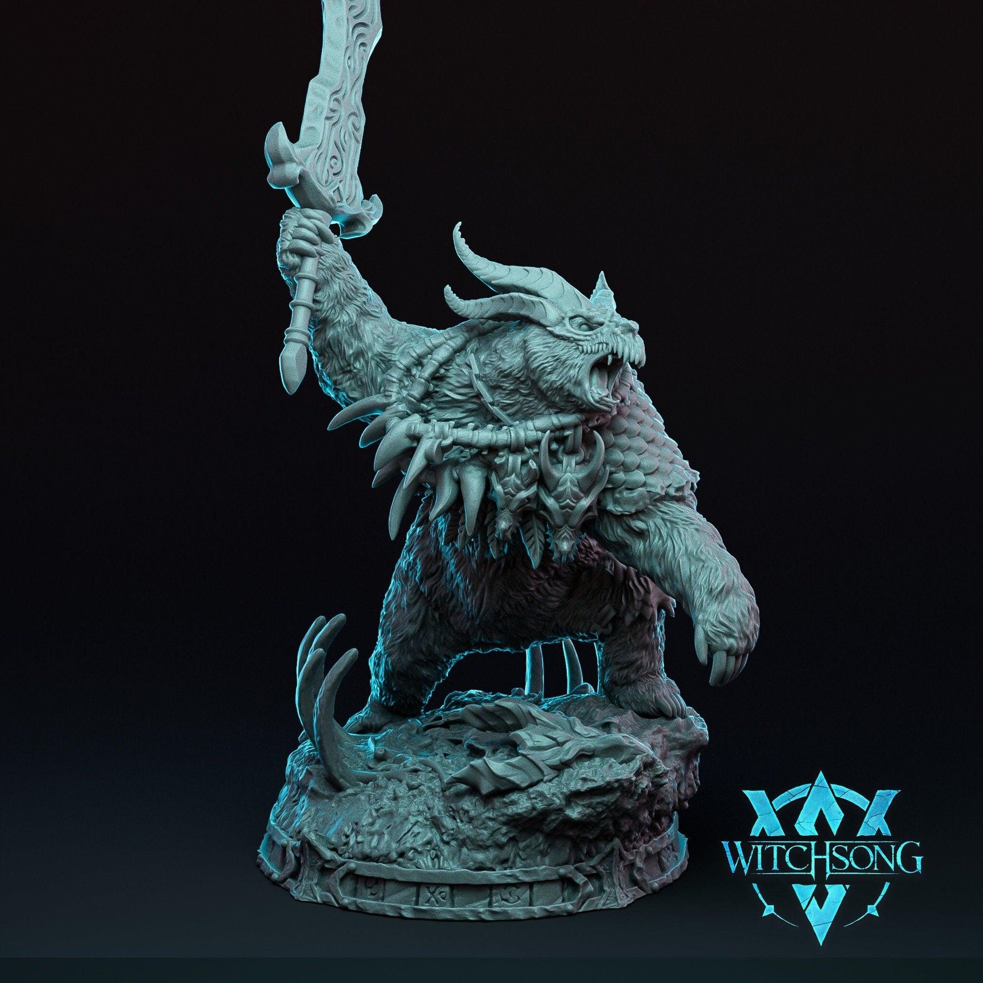 Ursalox, Wyrm Hunter | WitchSong | Tabletop Gaming | DnD Miniature | Dungeons and Dragons | dnd monster manual owlbear bust unpainted - Plague Miniatures shop for DnD Miniatures
