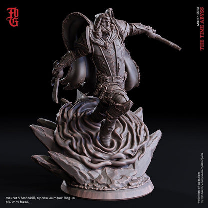 Vakreth, Space Jumper Rogue Miniature | Galactic Stealth for DnD Heists | 32mm Scale - Plague Miniatures