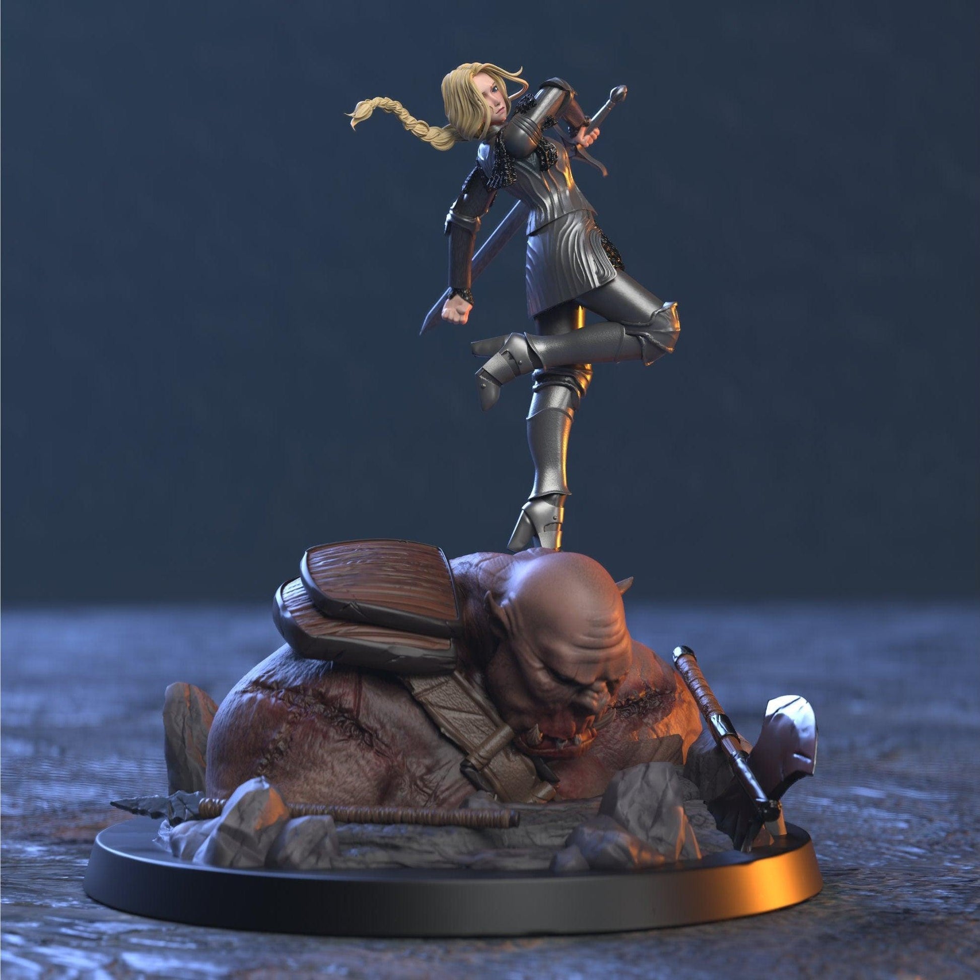 Valadriel, The Elite Female Elf Warrior Miniature for Fantasy Adventures | Dungeons and Dragons Elf | 32mm Scale - Plague Miniatures