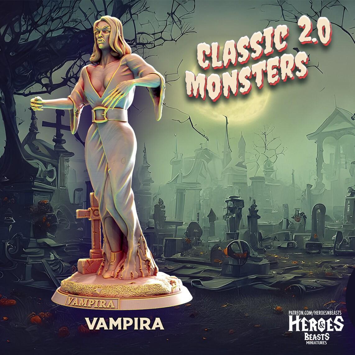 Vampira Miniature | Classic Monsters | 32mm 75mm 150mm Bust | DnD Miniature | Dungeons and Dragons DnD 5e Feature Film Female Miniature - Plague Miniatures