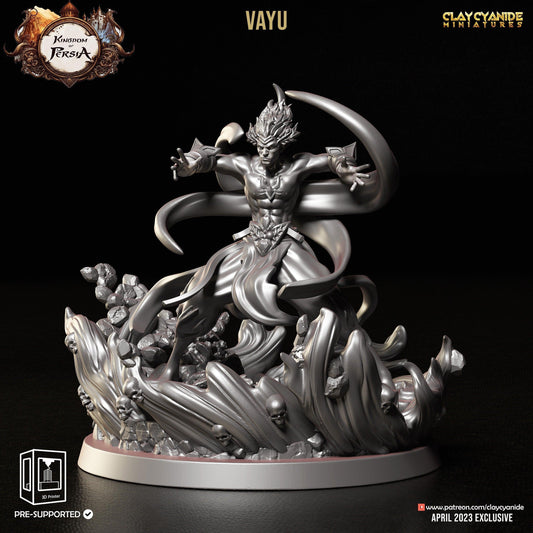 Vayu Hindu God Miniature | Divine Wind Deity for DnD | 32mm Scale - Plague Miniatures