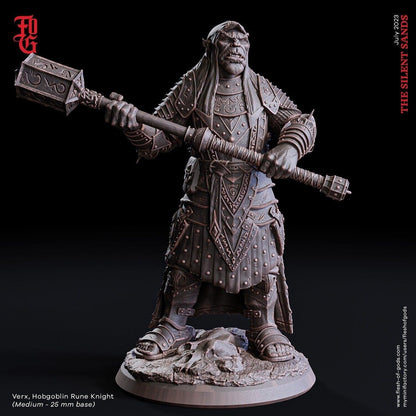 Verx, Hobgoblin Rune Knight Miniature | DnD Desert Hobgoblin Warrior | 32mm Scale or 75mm Scale - Plague Miniatures