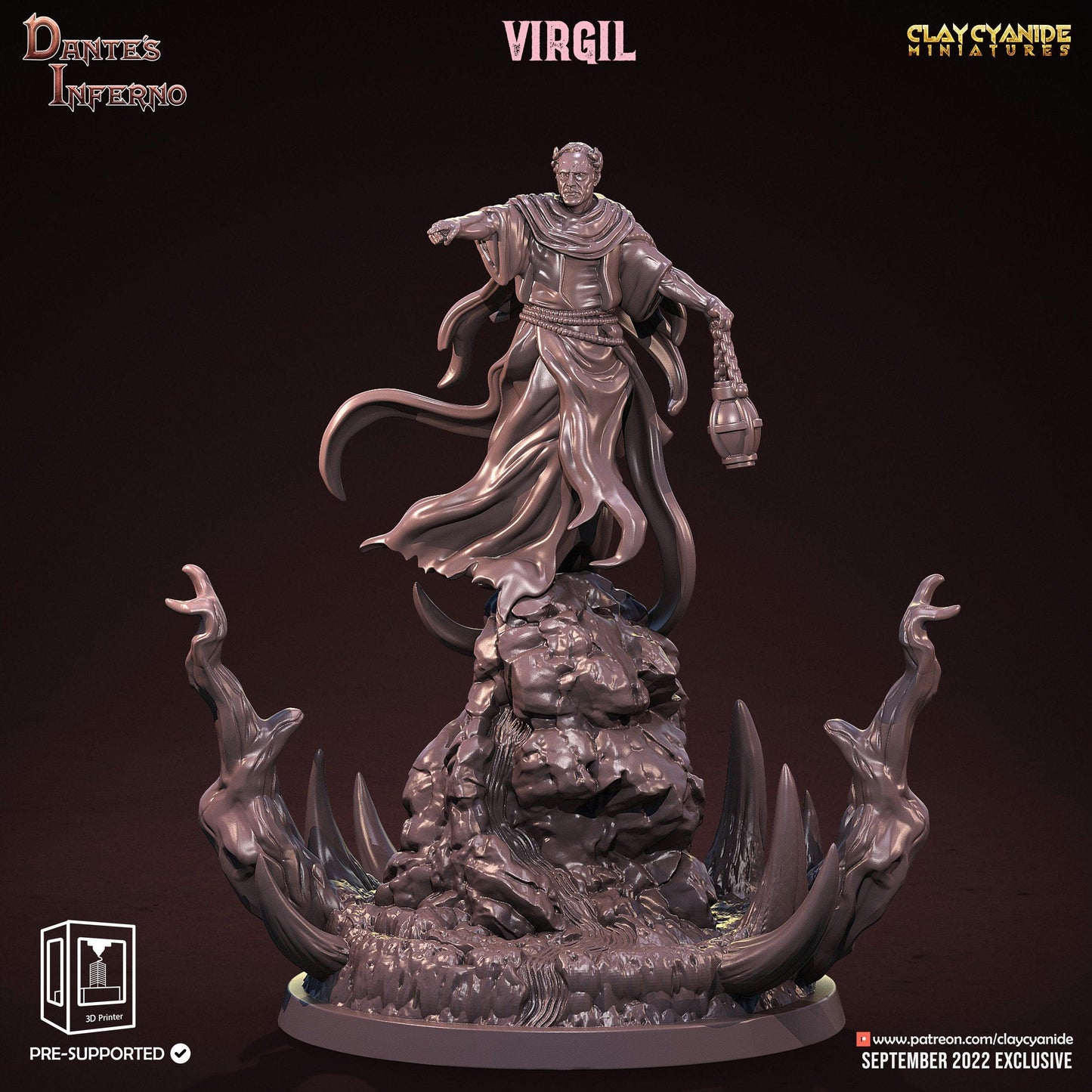 Virgil Demon Miniature | Guide through Dante's Inferno | 32mm Scale - Plague Miniatures