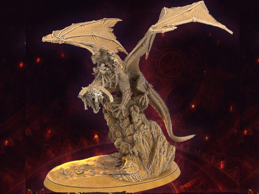 Von Keelhaul pirate on dragon miniature - 32mm scale Tabletop gaming DnD Miniature Dungeons and Dragons, wargaming dnd dragon figurine - Plague Miniatures