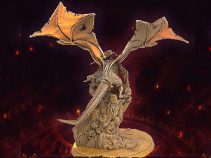 Von Keelhaul pirate on dragon miniature - 32mm scale Tabletop gaming DnD Miniature Dungeons and Dragons, wargaming dnd dragon figurine - Plague Miniatures