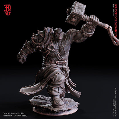 Vutag, Fist of the Mountain Ogre Miniature | Formidable Brute for DnD Battles | 32mm Scale - Plague Miniatures