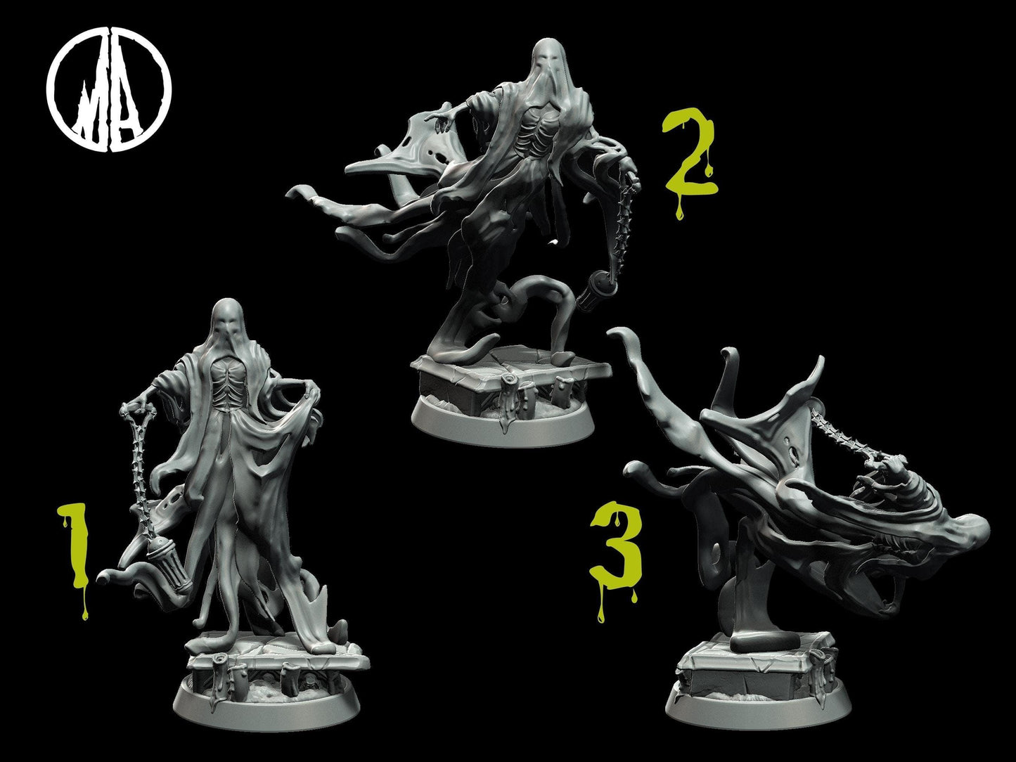 Wailing Hag Miniature - 3 Poses - 28mm scale Tabletop gaming DnD Miniature Dungeons and Dragons dnd 5e dnd figure - Plague Miniatures