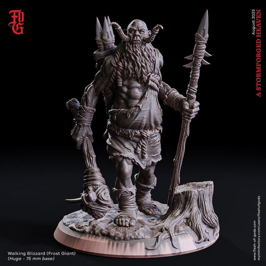 Walking Blizzard, Frost Giant Miniature | Massive Monster Figurine for Epic DnD Encounters | 75mm Base - Plague Miniatures