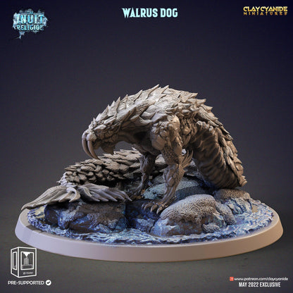 Walrus Dog Miniature | Inuit Religion's Mythical Creature for Tabletop Gaming | 32mm Scale - Plague Miniatures