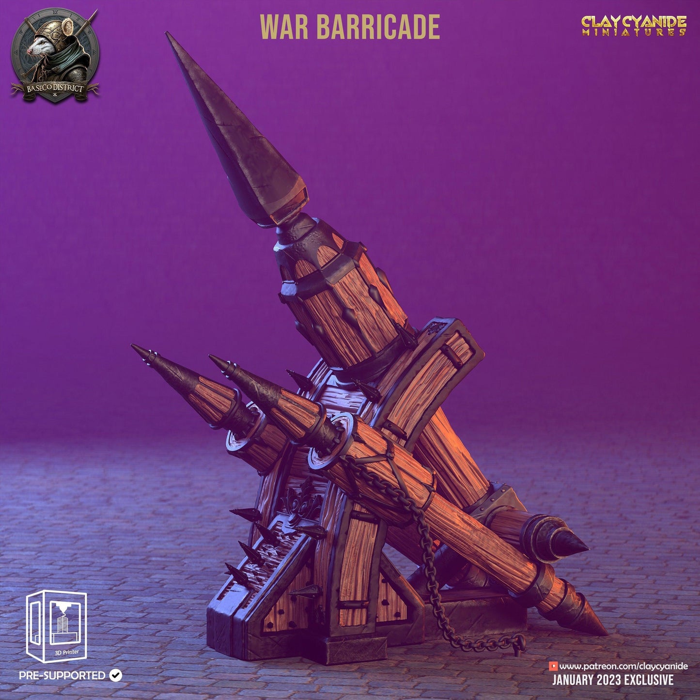War Barricade Miniature | Intricate Wargaming Terrain | 32mm Scale - Plague Miniatures