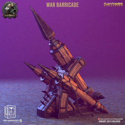 War Barricade Miniature | Intricate Wargaming Terrain | 32mm Scale - Plague Miniatures