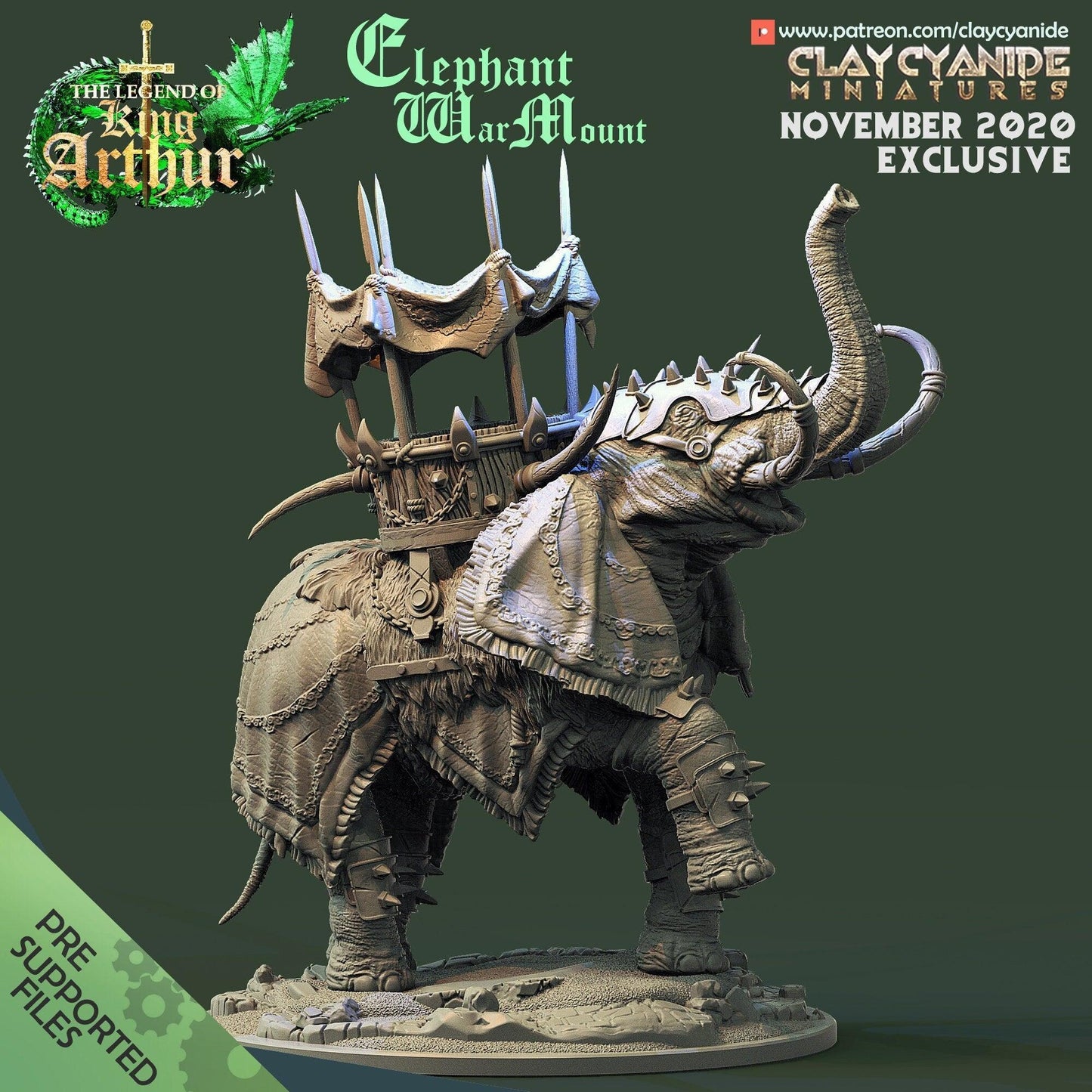 War Elephant Mount Miniature for DnD 5e and Tabletop Games | Epic Fantasy Creature for Your Campaign | 32mm Scale - Plague Miniatures