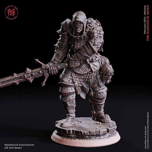 Wasteland Executioner Miniature | Sinister Undead Figurine | 32mm Scale - Plague Miniatures shop for DnD Miniatures