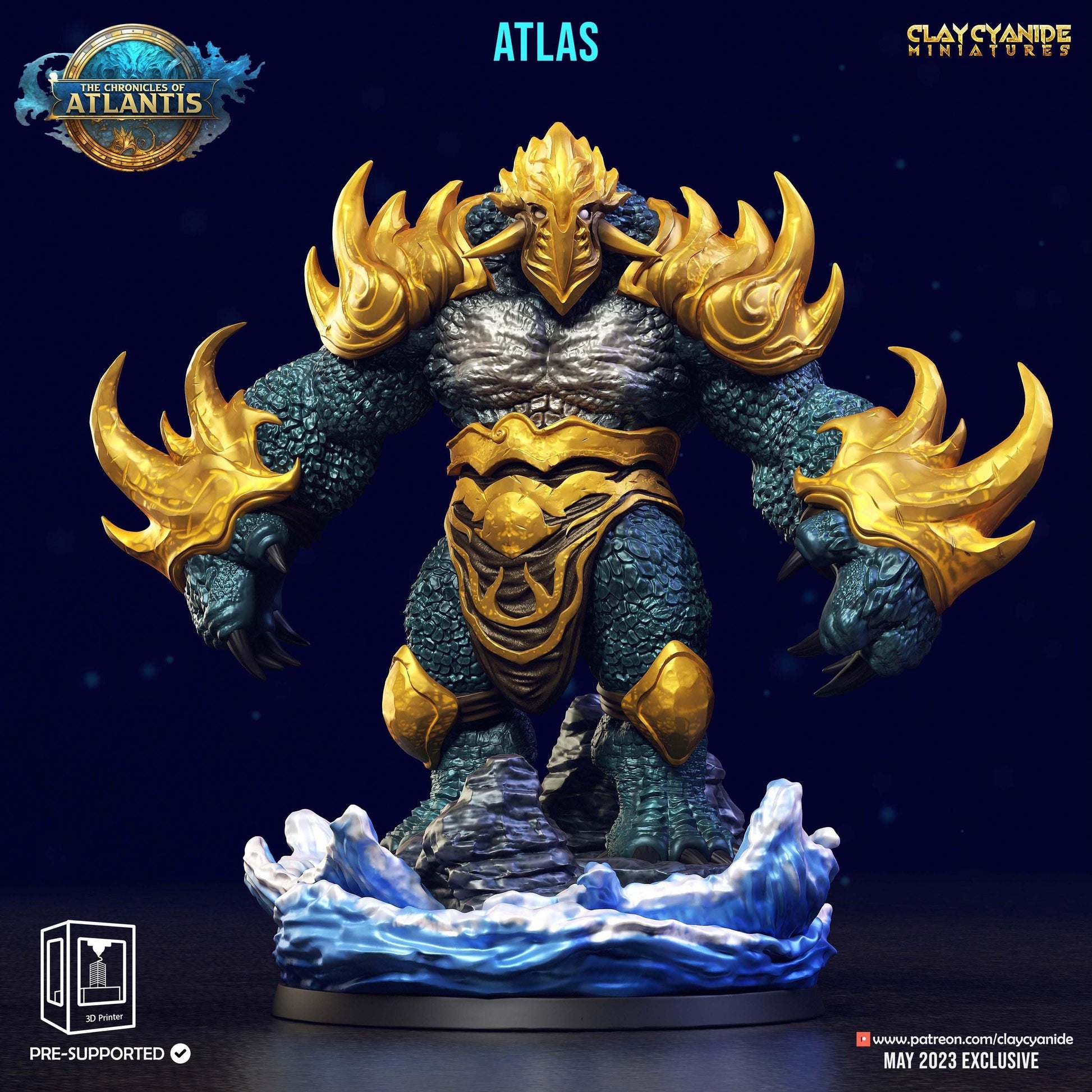 Water Berserker Miniature | Aquatic Menace for Tabletop Games | 32mm Scale - Plague Miniatures