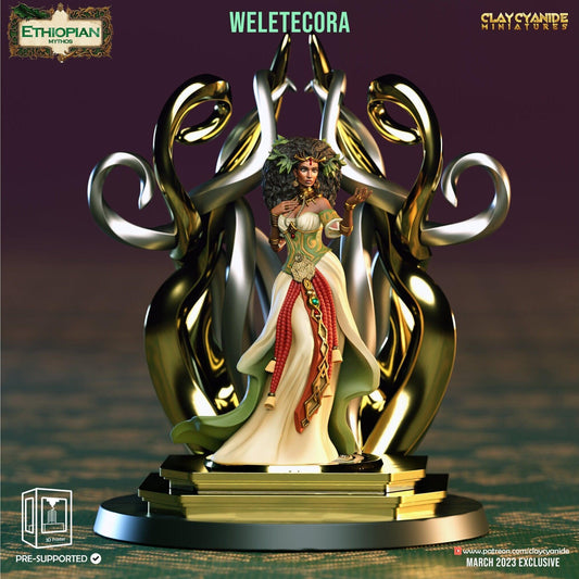 Weletecora Goddess Miniature | Divine Feminine Power for Tabletop Adventures | 32mm Scale - Plague Miniatures