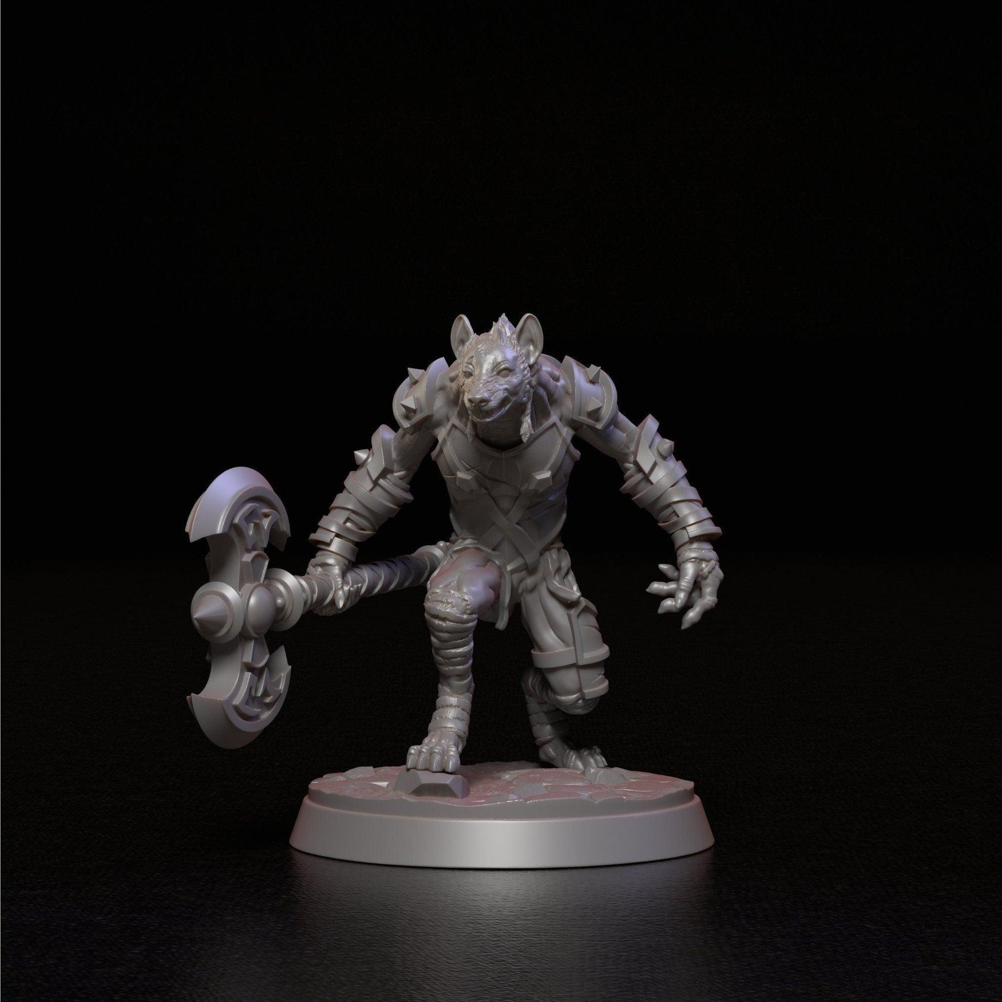 Werehyena Miniature | Werewolf for Dungeons and Dragons | 32mm Scale - Plague Miniatures