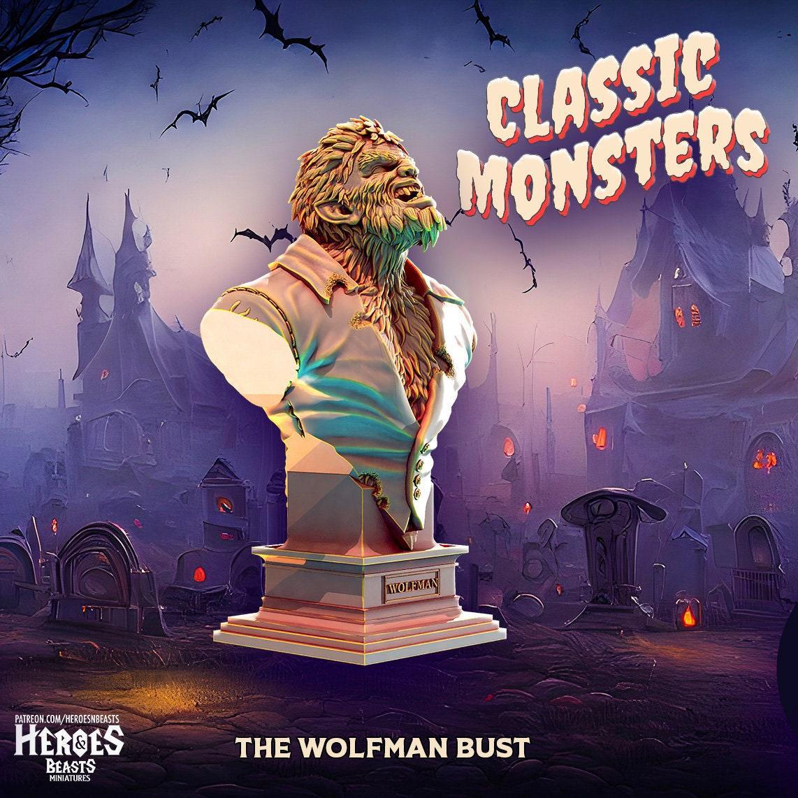 Wolfman Miniature Resin Bust Miniature | Classic Monsters | DnD Miniature | Dungeons and Dragons, DnD 5e Feature Theatre Monster Miniature - Plague Miniatures