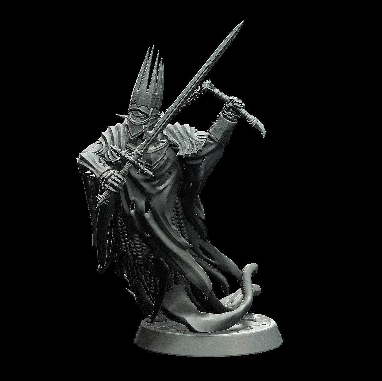 Wraith King Miniature - 3 Poses - 28mm scale Tabletop gaming DnD Miniature Dungeons and Dragons,ttrpg dnd 5e - Plague Miniatures