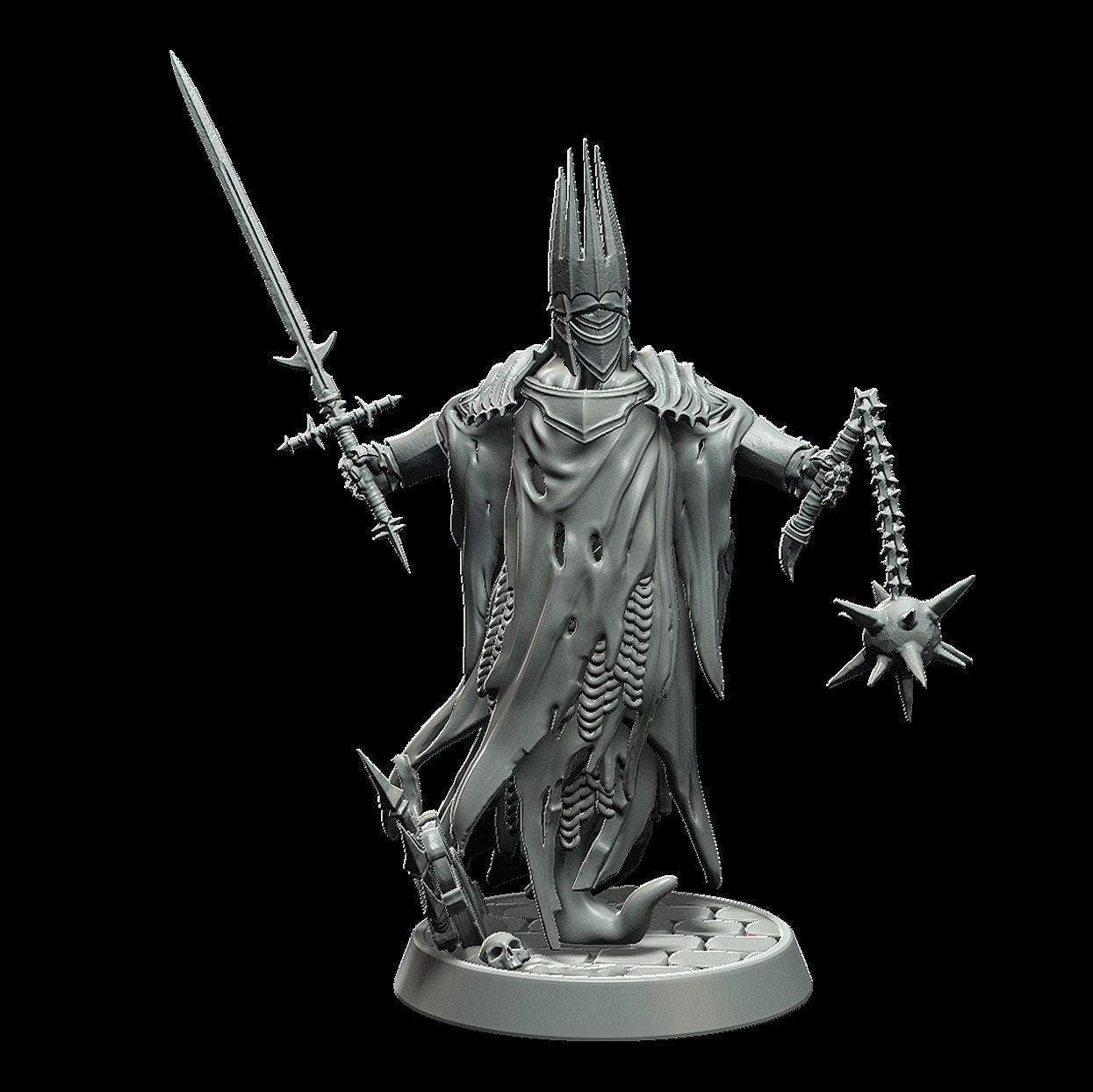 Wrath King Miniature - 3 Poses - 28mm scale Tabletop gaming DnD Miniature Dungeons and Dragons dnd 5e - Plague Miniatures