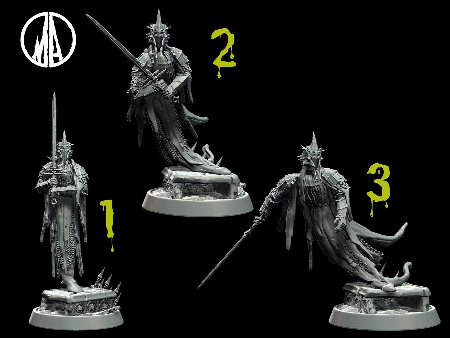 Wretched Soul Miniature - 3 Poses - 28mm scale Tabletop gaming DnD Miniature Dungeons and Dragons, dnd 5e - Plague Miniatures