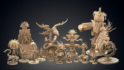 Xipe Totec Aztec Deity Miniature | Divine Renewal for DnD | 32mm Scale - Plague Miniatures