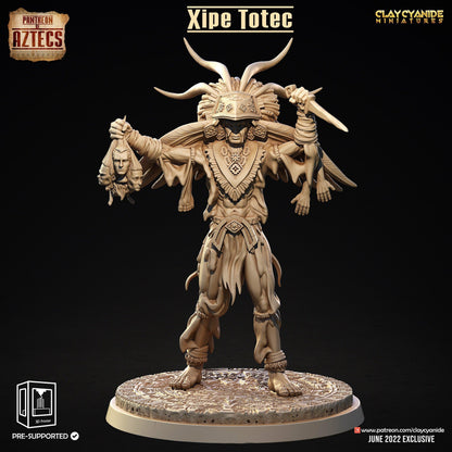 Xipe Totec Aztec Deity Miniature | Divine Renewal for DnD | 32mm Scale - Plague Miniatures