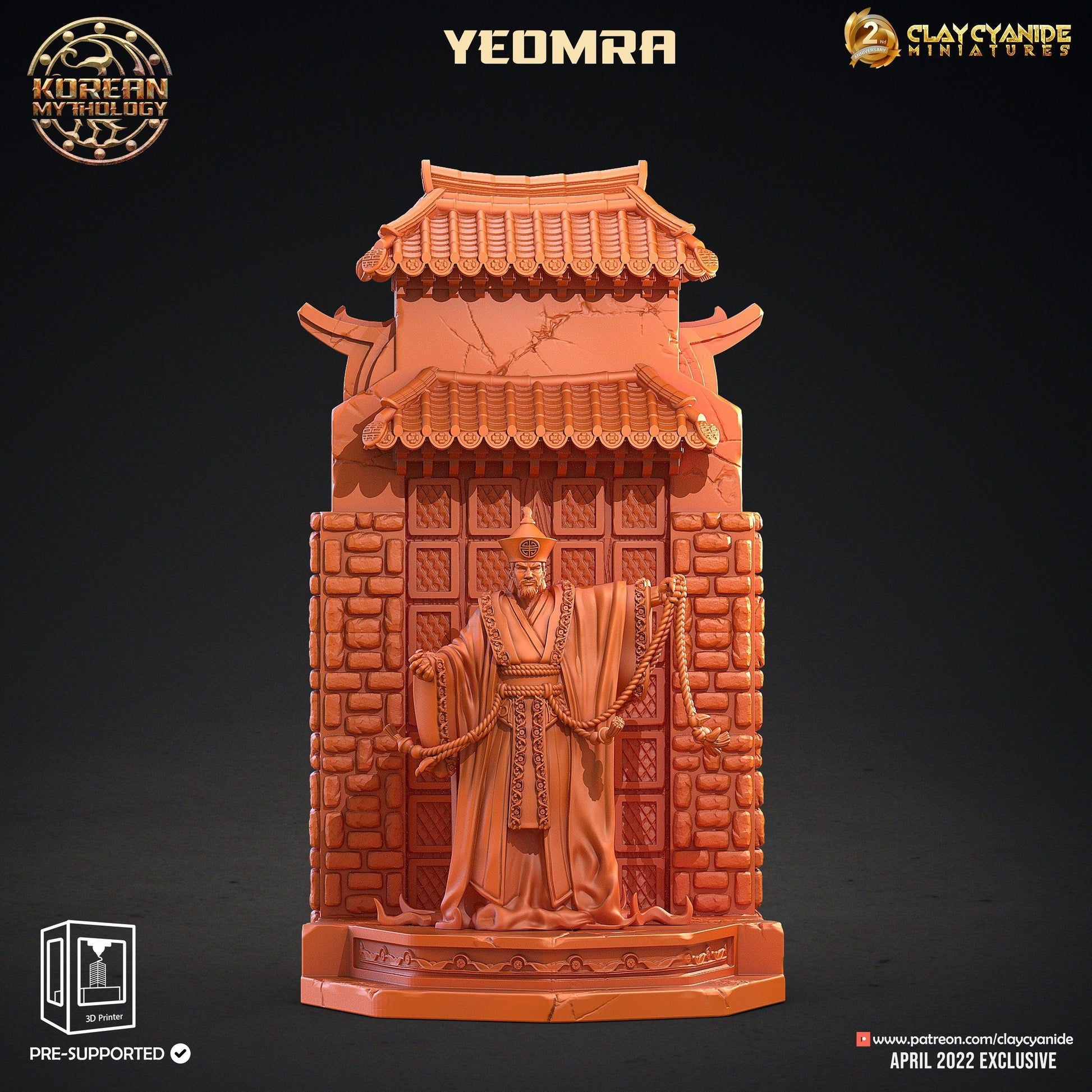 Yeomra Miniature | Divine Judge from Korean Mythology for Tabletop RPGs | 32mm Scale - Plague Miniatures