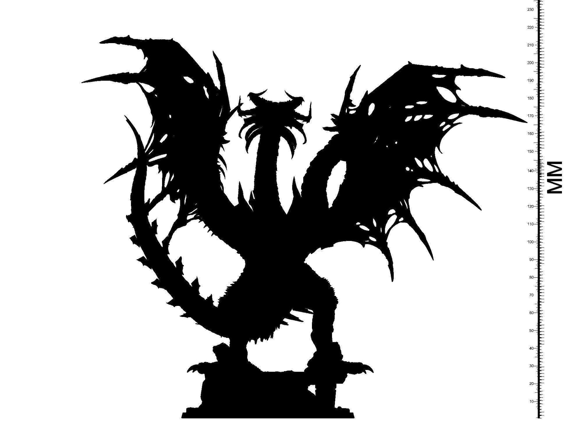 Zahhak Demon Dragon Miniature | Malevolent Dragon of Darkness | 32mm Scale - Plague Miniatures