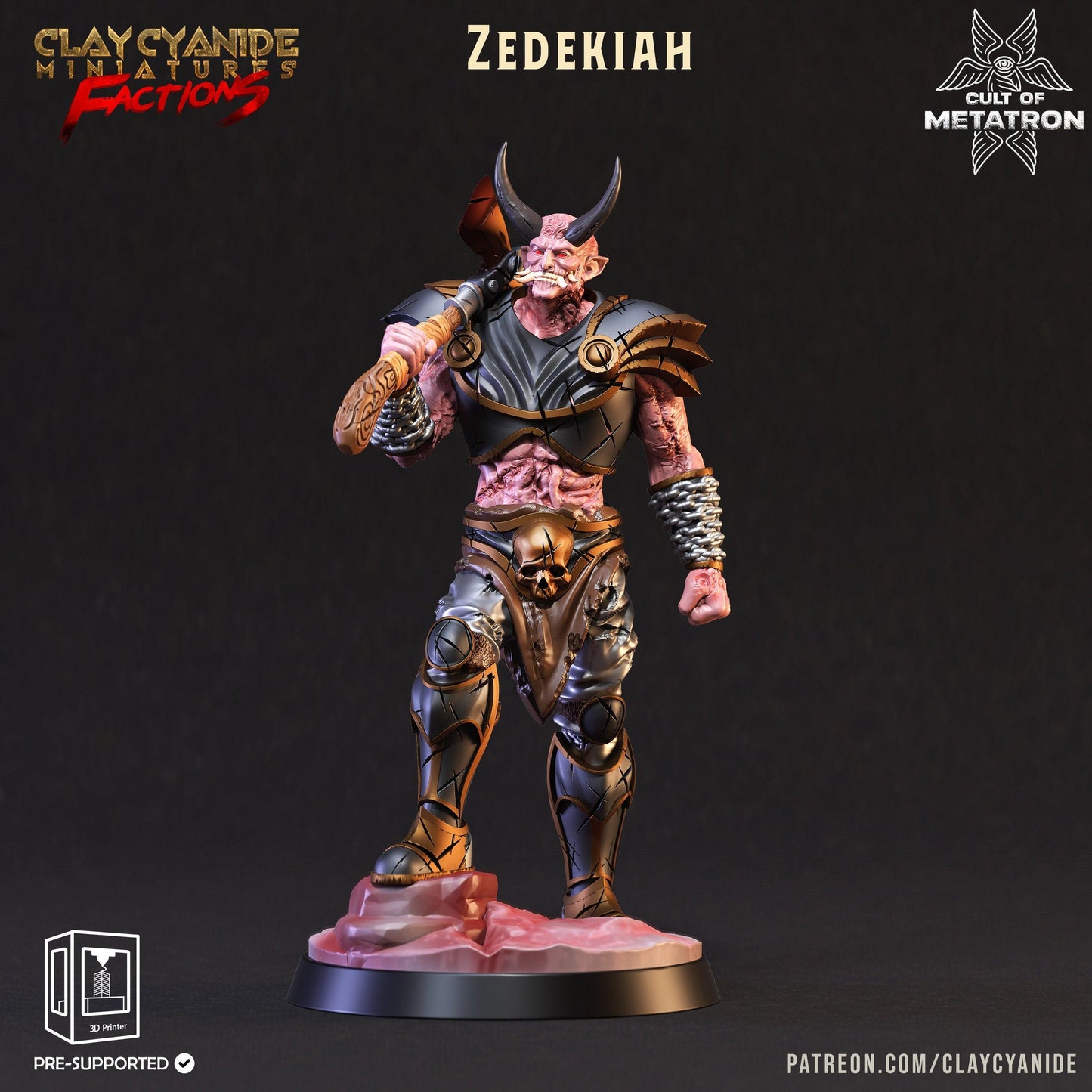 Zedekiah Metatron Miniature | Demonic Monster Unleashed | 32mm Scale - Plague Miniatures