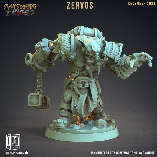Zervos, the Mighty War Troll Miniature | DnD Trolls for Tabletop RPGs | 32mm Scale - Plague Miniatures